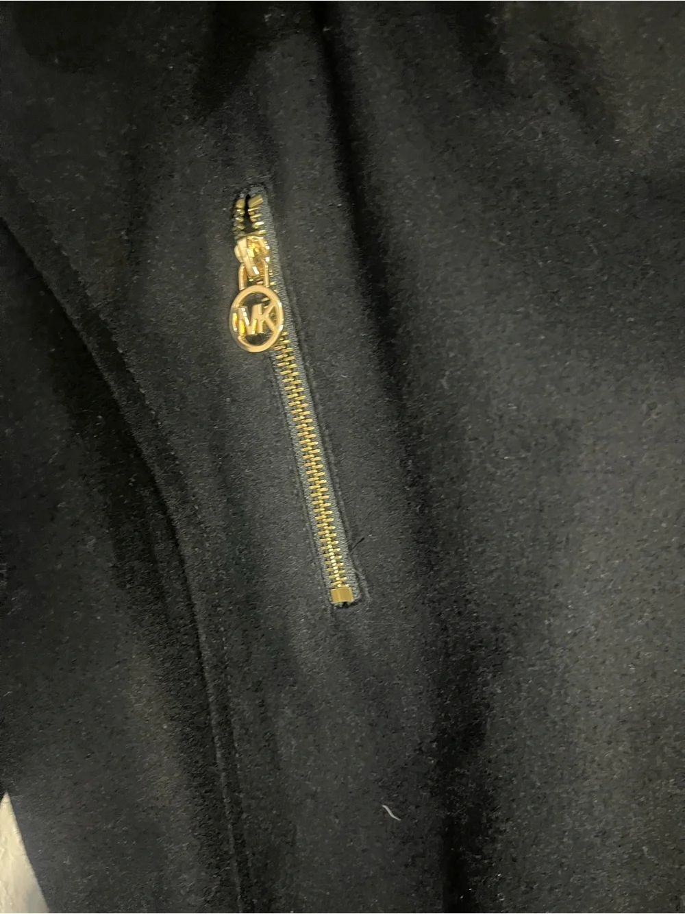 Michael Kors Black Long-Sleeve Belted Trench Coat with Gold Hardware